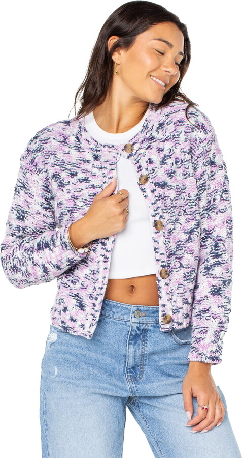 Celebrity Pink Women’s and Women’s Plus Marled Cardigan Sweater, Sizes XS-4X