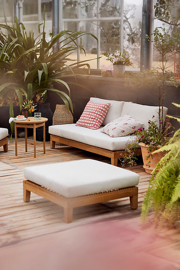 Sonoma Woven Teak Ottoman at Terrain