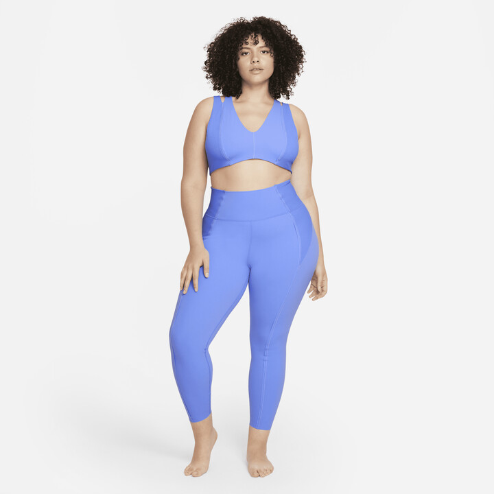 Nike Women's Yoga Luxe DriFIT Infinalon Jumpsuit (Plus Size) in Blue