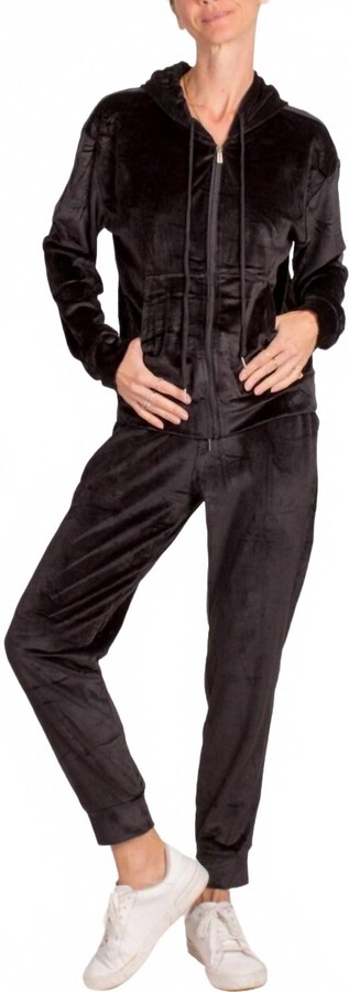 GIGI MODA Velour Tracksuit Set In Black