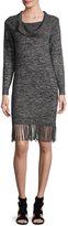 Thumbnail for your product : Neiman Marcus Marilyn Fringed-Hem Dress, Light Heather Gray