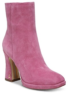 pink suede boots
