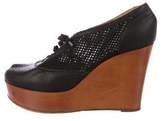 Thumbnail for your product : Rochas Embossed Peep-Toe Wedges