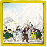 Thumbnail for your product : Burberry Weather Scene Printed Silk Scarf, Yellow Iris