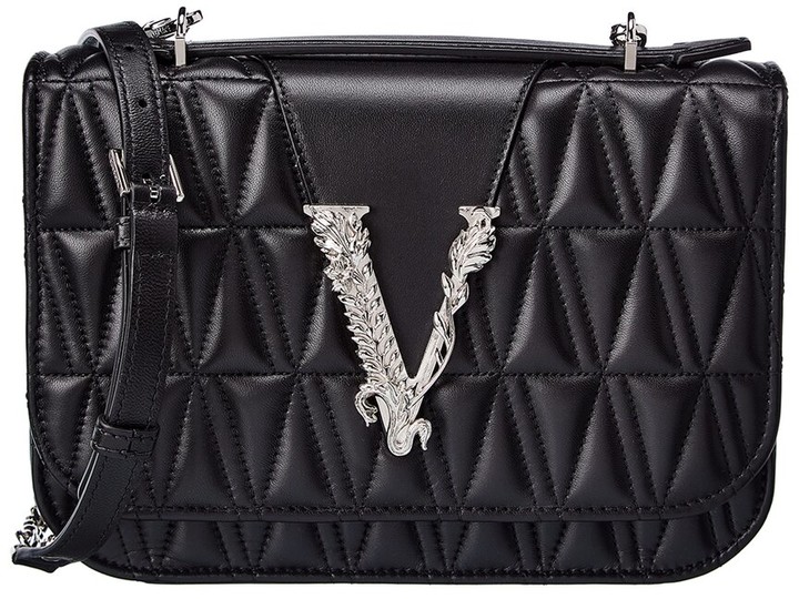 Versace Virtus Quilted Leather Shoulder Bag ShopStyle