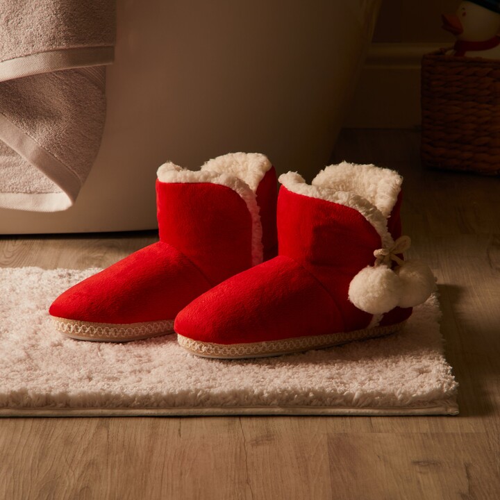 Dunelm Santa Slipper Boots Red ShopStyle