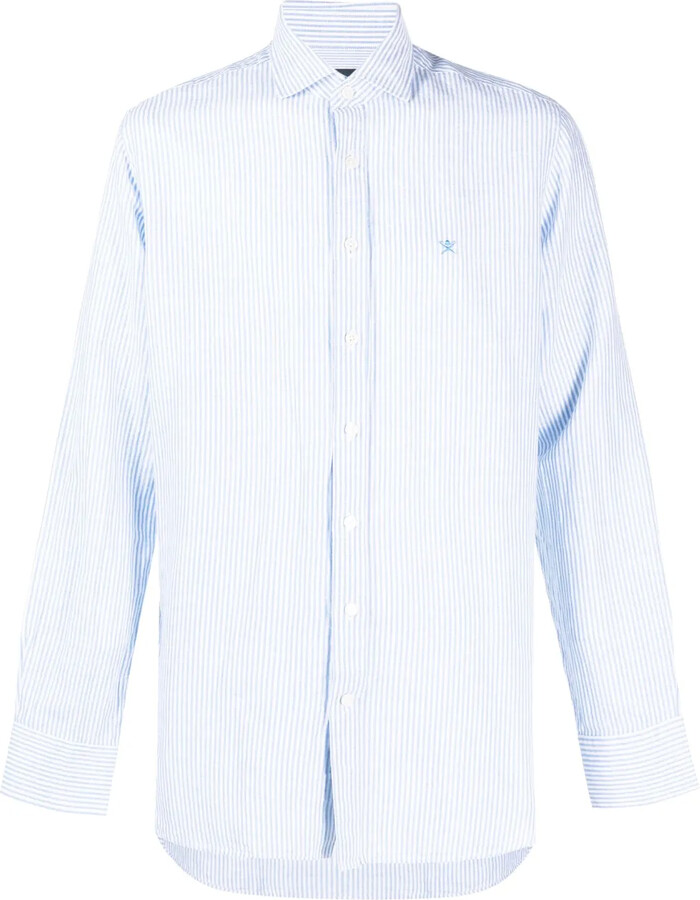 Hackett Bengal stripe-pattern linen-blend shirt