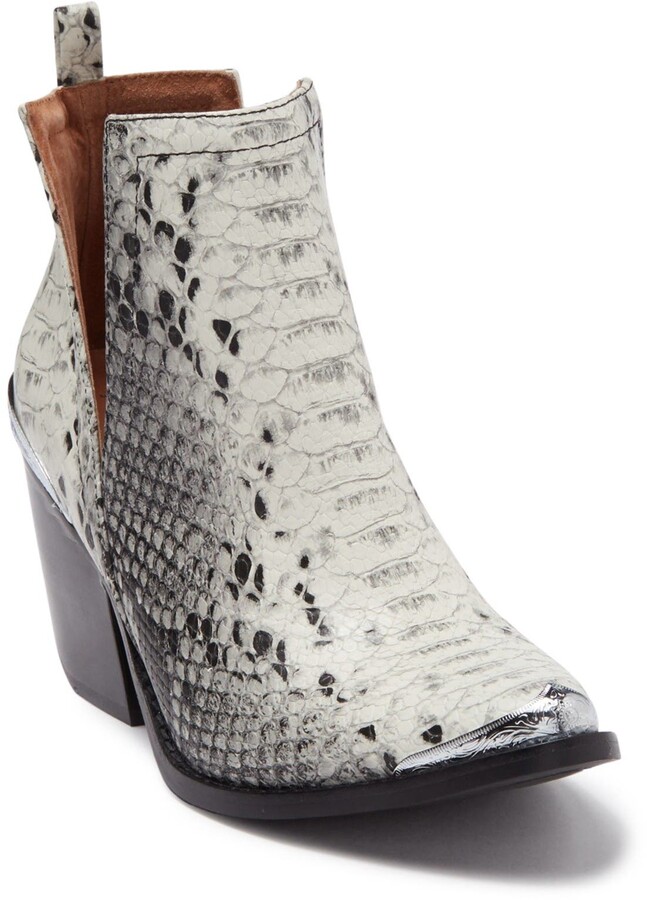 Jeffrey Campbell Cossack Snake-Embossed Leather Western Ankle Boot -  ShopStyle