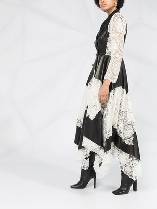 Alexander McQueen Lace-Panel Leather Dress
