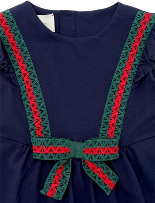 Gucci Cotton Pique Dress W/ Web Lace Details