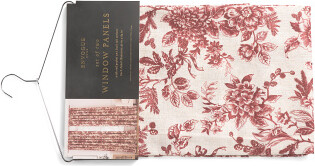 TJMAXX 37X84 Set Of 2 Holiday Birds Faux Linen Window Panels, Polyester/Linen