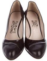 Thumbnail for your product : Ferragamo Leather Almond-Toe Pumps