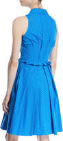 Thumbnail for your product : Michael Kors Collection Sleeveless Button-Down Pindot Poplin Shirtdress w/ Pleating