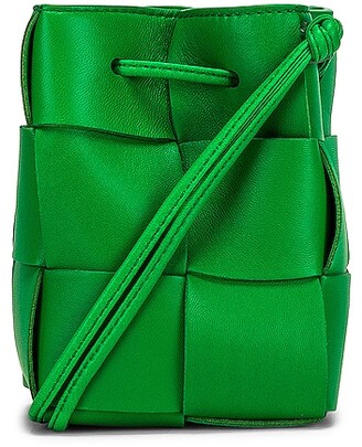 Bottega Veneta Mini Cassette Bucket Bag in Green - ShopStyle