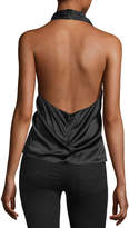 Thumbnail for your product : Theory Ertil B Sleeveless Halter Stretch-Satin Top