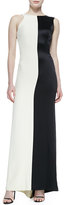 Thumbnail for your product : Halston Two-Tone Sleeveless Asymmetric Gown