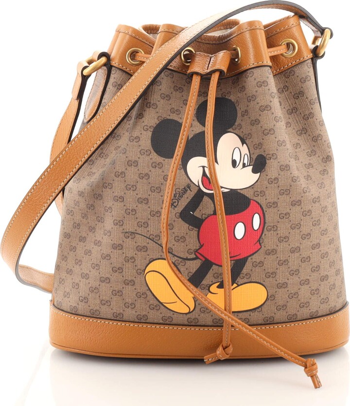 Gucci Disney Mickey Mouse Bucket Bag Printed Mini GG Coated Canvas -  ShopStyle