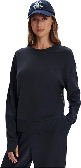Varley Horton Side Zip Midlayer Women's Sweatshirt Navy Marl : LG Polyester/Spandex