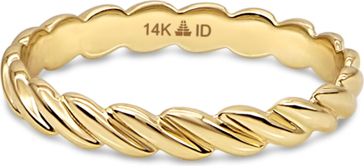 DEVATA Twisted Rope Ring in 14K Gold