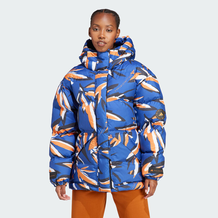 adidas By Stella McCartney Fleece Jacquard Winter Jacket in Blue