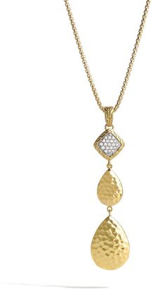 John Hardy Classic Chain Hammered Pendant Necklace with Diamonds