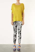 Thumbnail for your product : Topshop Dark Floral Flock Treggings