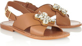 Thumbnail for your product : Marni Crystal-embellished leather sandals