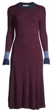 BOSS Fussa Colorblock Rib-Knit Dress