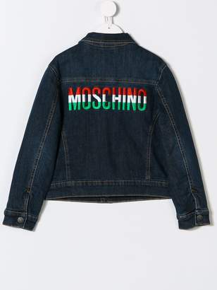 Moschino Kids logo embroidered denim jacket