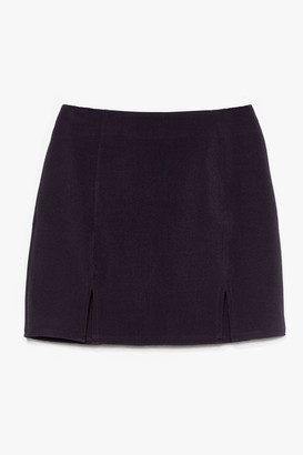 Nasty Gal Womens Double Slit High Waisted Mini Skirt - Black - 12