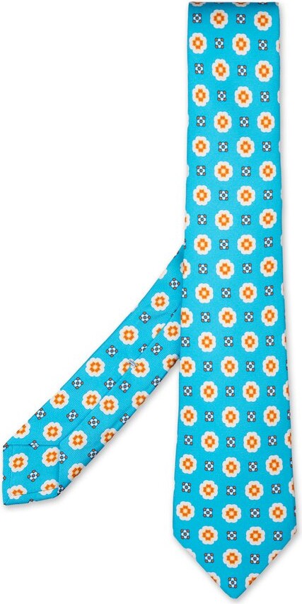 Kiton Pattern Printed Pointed Tip Tie