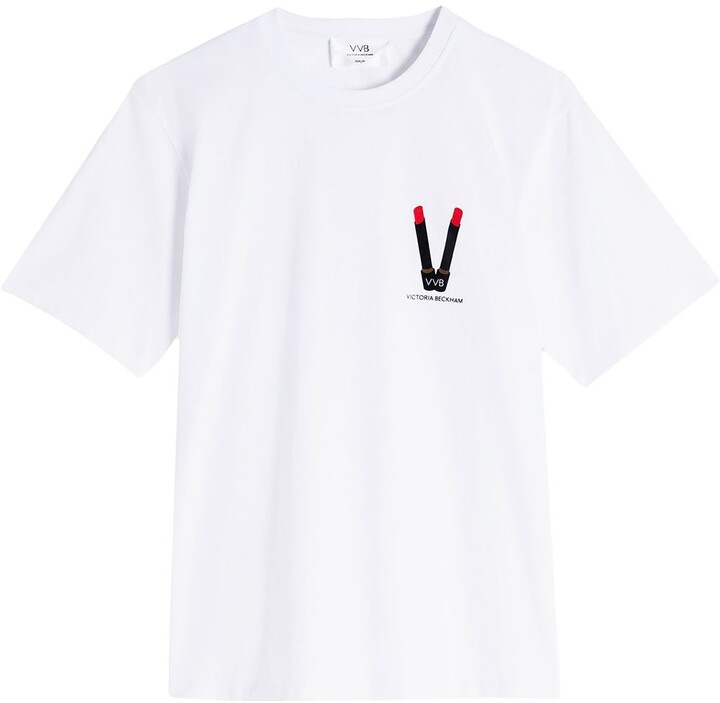 VVB lipstick-print organic cotton T-shirt ShopStyle