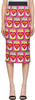 Dolce and Gabbana Pink Amore Energy Drink Can Pencil Skirt