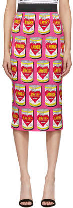 Dolce & Gabbana Pink Amore Energy Drink Can Pencil Skirt