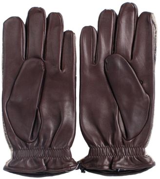 Orciani Leather And Wool Beige Gloves