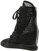 Thumbnail for your product : Casadei Webster 80mm mesh wedge boots