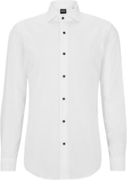 HUGO BOSS Slim-fit shirt in stretch-cotton poplin