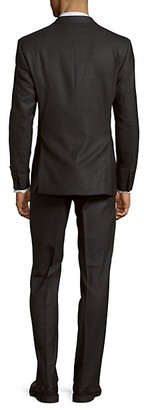 Saks Fifth Avenue Made In Italy Trim-Fit Sharkskin Wool Suit