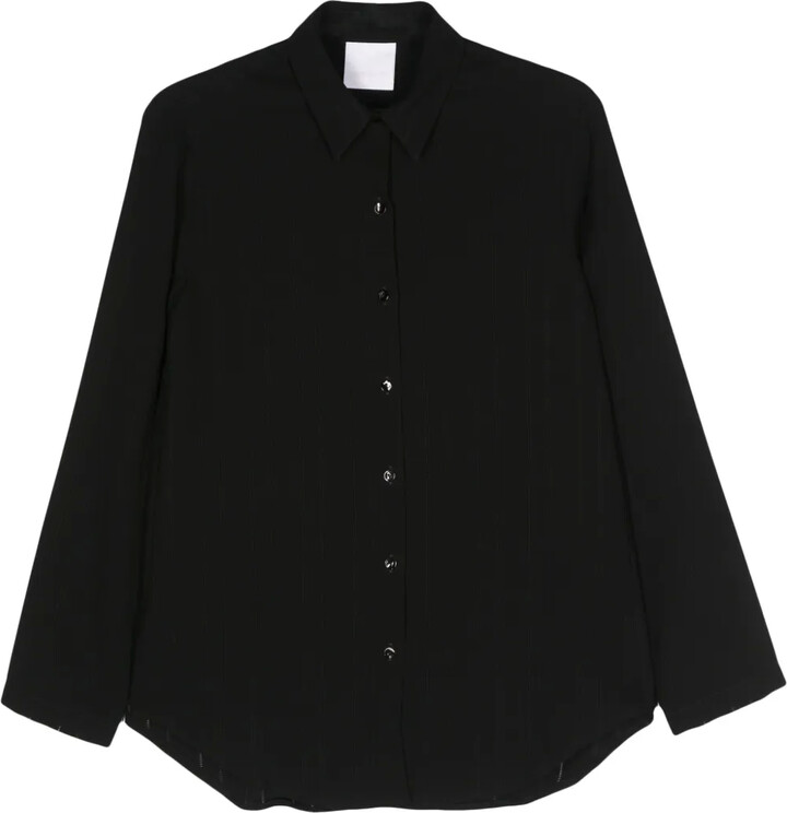 PARIS GEORGIA Drop-Stitch-Detail Crepe Shirt