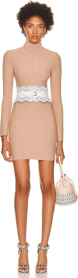 Alaia Angie Dress in Nude
