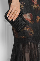Thumbnail for your product : Notte by Marchesa 3135 Notte by Marchesa Appliquéd lace and printed satin gown