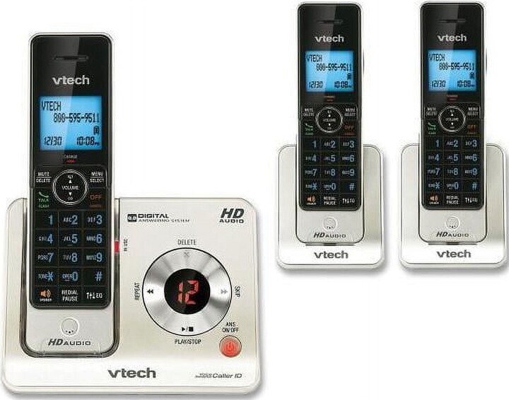VTech LS6425-3 Expandable Cordless Phone with Answering Machine & Caller ID/Call Waiting, 3 Handsets