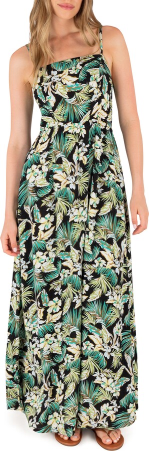 Fall Palms Print Maxi Dress