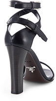 Thumbnail for your product : Prada Crisscross Strappy Leather Sandals