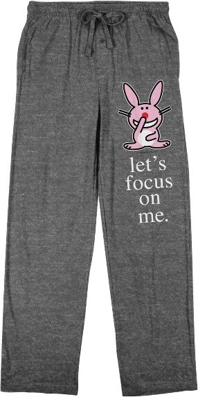 It's Happy Bunny It'sHappyBunny"Let'sFocusOnMe"Men'sHeatherGraySleepPajamaPants-3XL