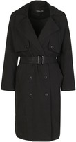 Thumbnail for your product : boohoo Petite Check Detail Trench Coat
