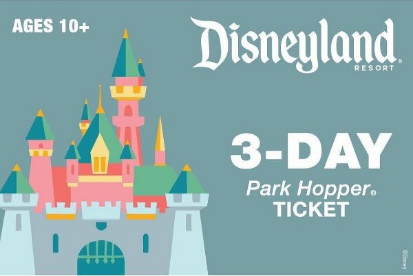 Disneyland 3 Day Park Hopper Ticket $505 (Ages 10+)