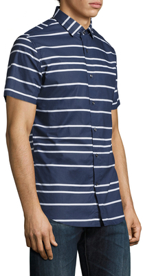 Slate & Stone Stripe Spread Collar Sportshirt