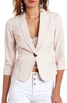 Thumbnail for your product : Charlotte Russe Bow-Embellished Single Button Blazer