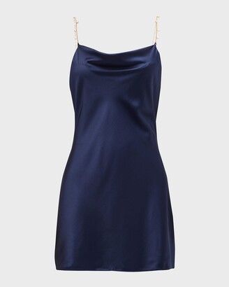 CAMI NYC Shallon Pearl-Strap Bias-Cut Mini Dress